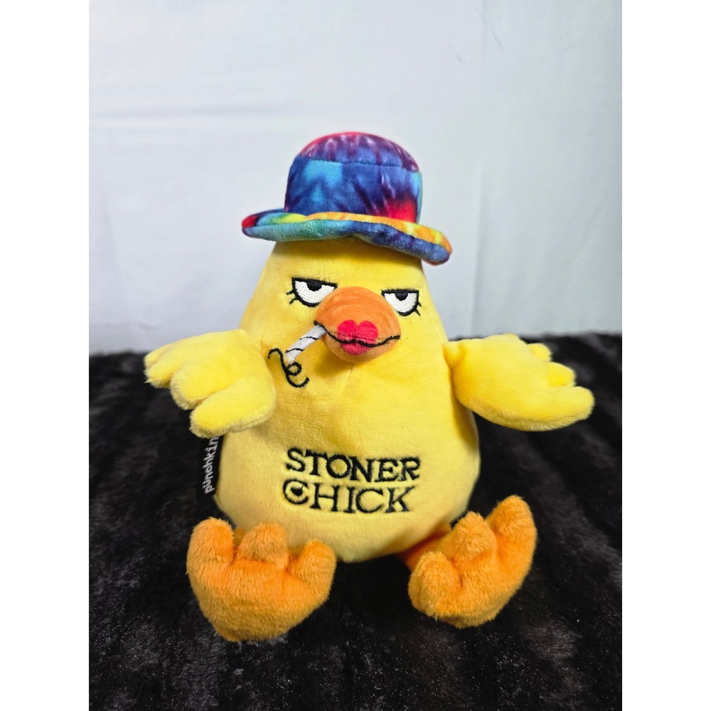 Punchkins Stoner Chick Plush Yellow Bird Tie Dye Hat Novelty Stuffed Toy